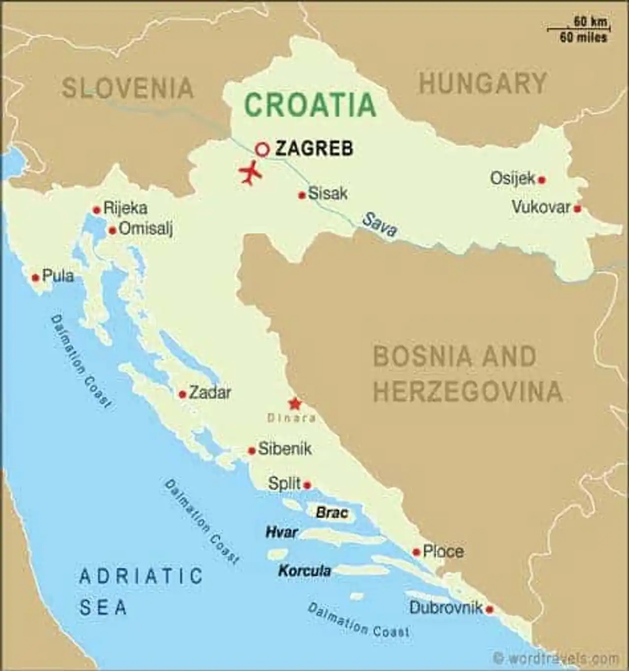 Map of Croatia