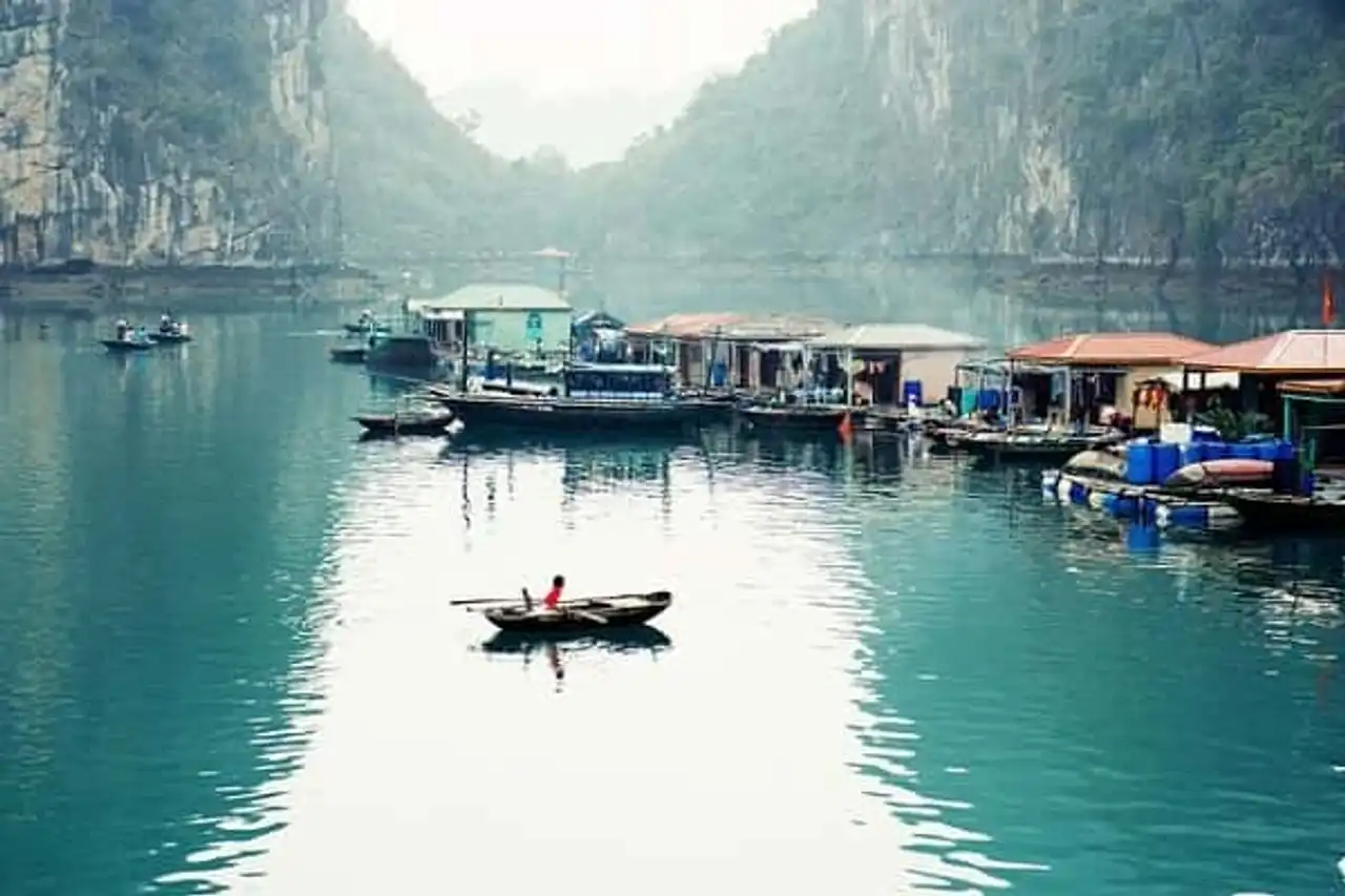 Floating village Halong Bay Vietnam