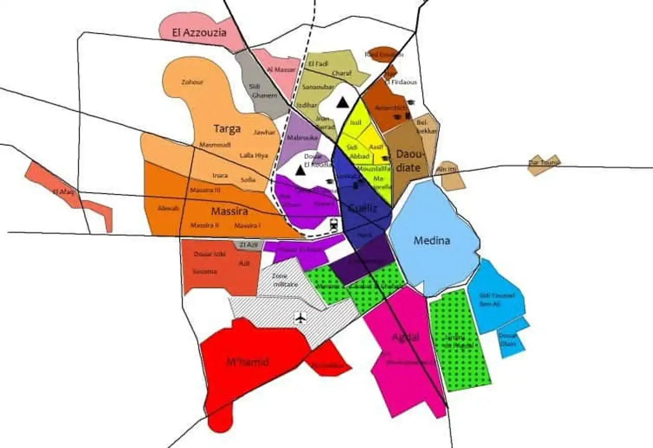 Detailed Maps And Plans Of Marrakech Detailed Maps And Plans Of Marrakech