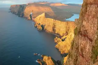 Optical Illusion: Sørvágsvatn Lake appears to overlook the ocean