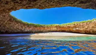 The hidden beach of the Marieta Islands in Mexico