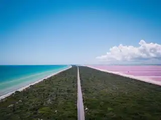 The pink lagoon of Yucatan, Mexico: when nature becomes magical