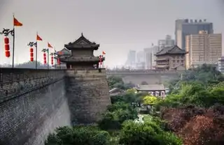 The ramparts of the city of Xi'an in China