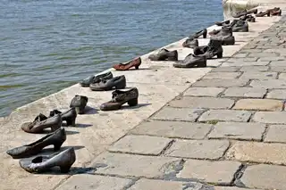 Shoes on the banks of the Danube in Budapest