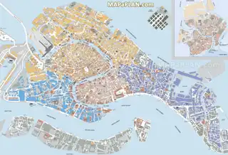 Detailed maps and plans of Venice