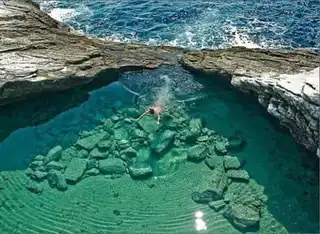 Giola lagoon on the Greek island of Thassos