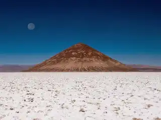 The Cone d'Arita in the Salar d'Arizaro in Argentina