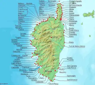 Detailed maps and plans of Corsica