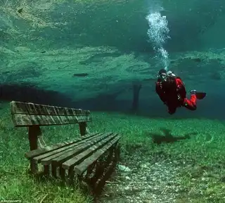 Grüner See, a park that turns into a lake in the summer