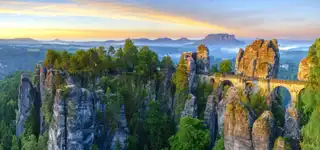 A breathtaking mountain setting: the Bastei Bridge in Germany