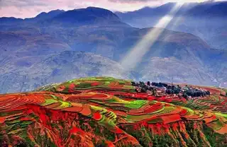 The red land terraces of Dongchuan