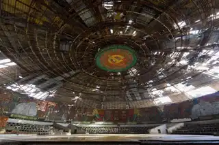 The abandoned monument of Buzludzha in Bulgaria