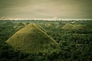 The Chocolate Hills of Bohol in the Philippines