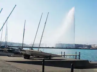 The water jet from Geneva overlooking Lake Geneva