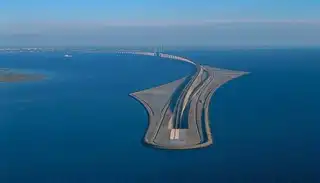 The Øresundsbron tunnel bridge that connects Sweden and Denmark under water