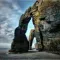 The beach of the Cathedrals, the time of a low tide