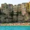 The small town on the hillside of Tropea